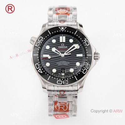 Swiss Grade OR Factory Omega Seamaster Diver 300m Watch Stainless Steel Black Ceramic Bezel